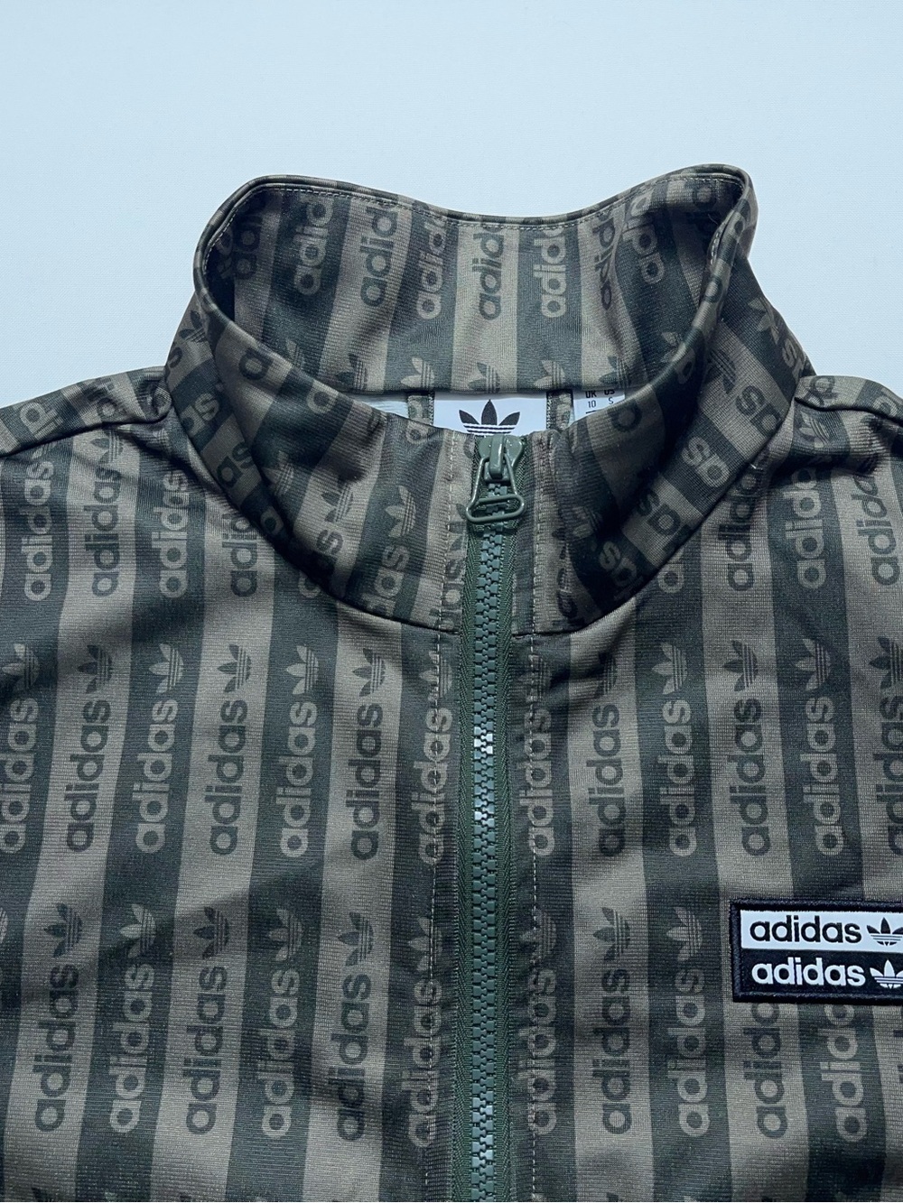 Adidas Trefoil Cropped Track Jacket Womens Size Small Green Full Zip Zip Pockets - Picture 11 of 12